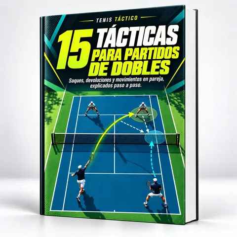 15 Tácticas para Partidos de Dobles — Diagrama de la cancha con cuatro jugadores.